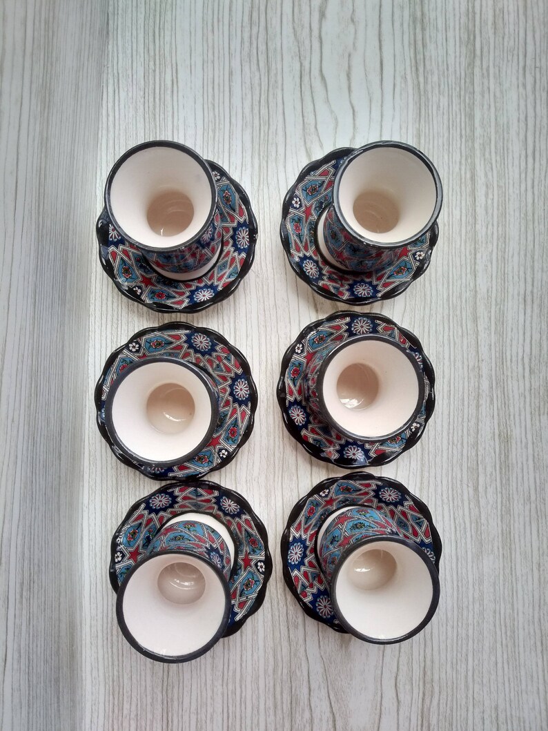Turkish Tea Cup Set Ceramics Coffee Mug Set Tea Cup Set Etsy