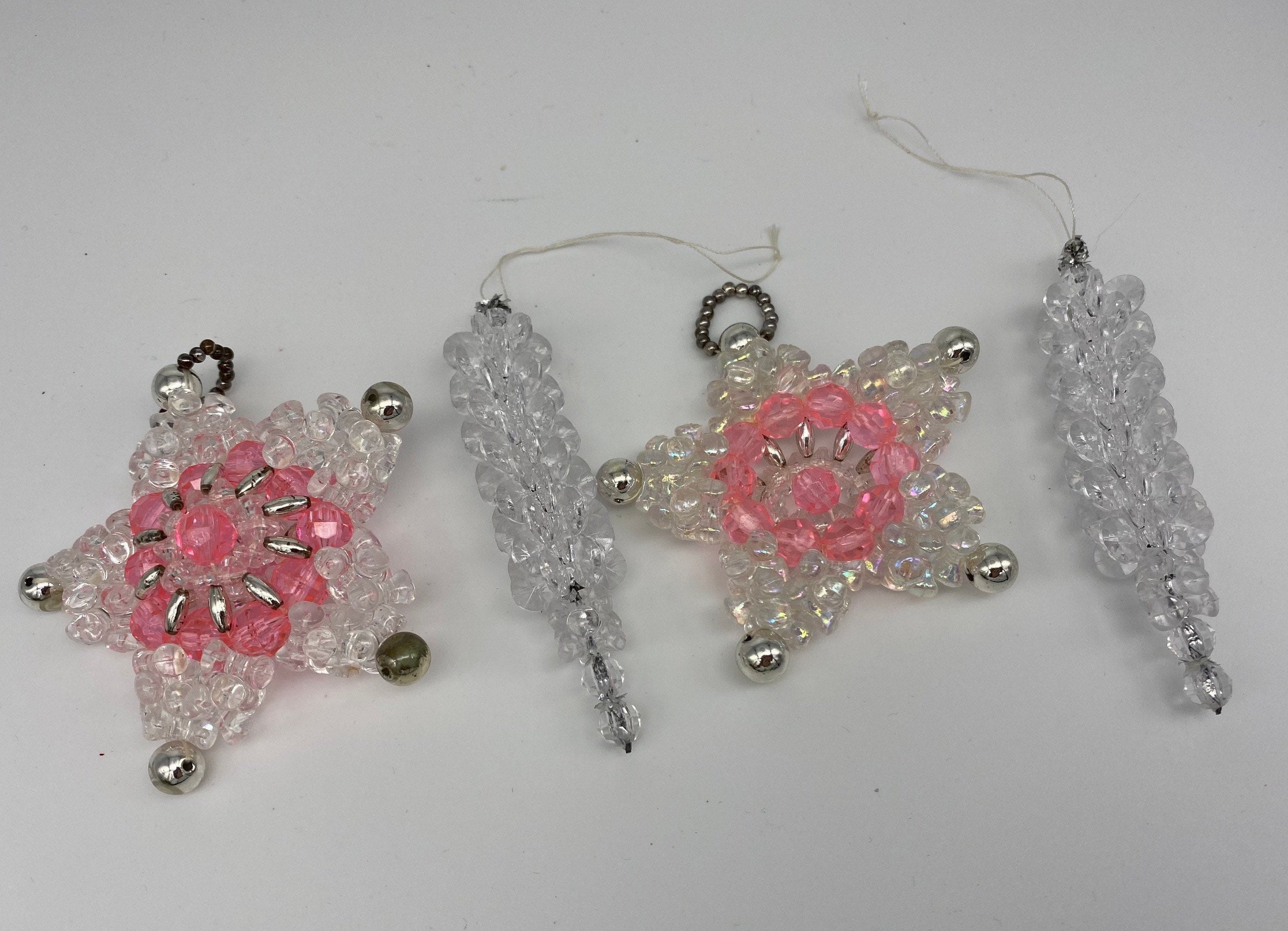 Vintage Beaded Christmas Ornaments, Handmade Ornament, Set of Four, Ornament Gift Exchange - Etsy Vintage Beaded Christmas Ornaments, Handmade Ornament, Set of Four, Ornament Gift Exchange - Etsy