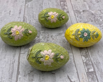 Teena Flanner Vintage Glitter Easter Eggs: Paper Mache Floral Decor
