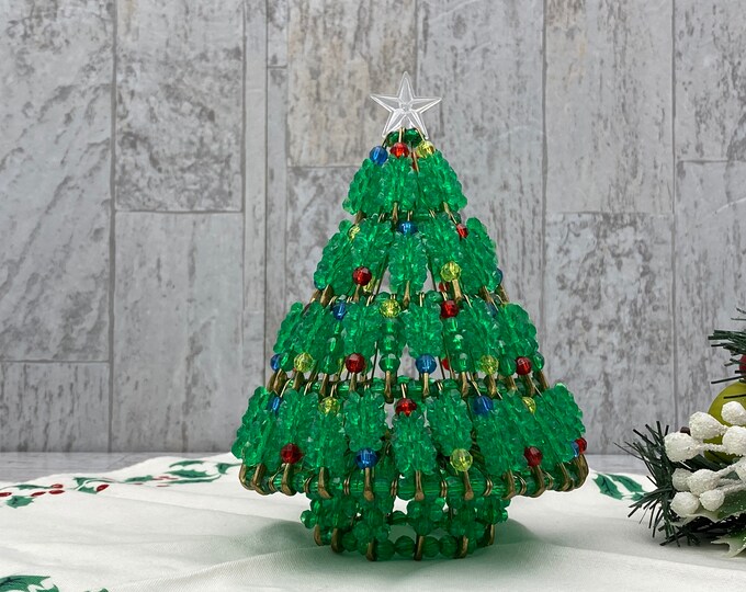 Vintage Beaded Christmas Tree Handmade Ornament Gift Etsy