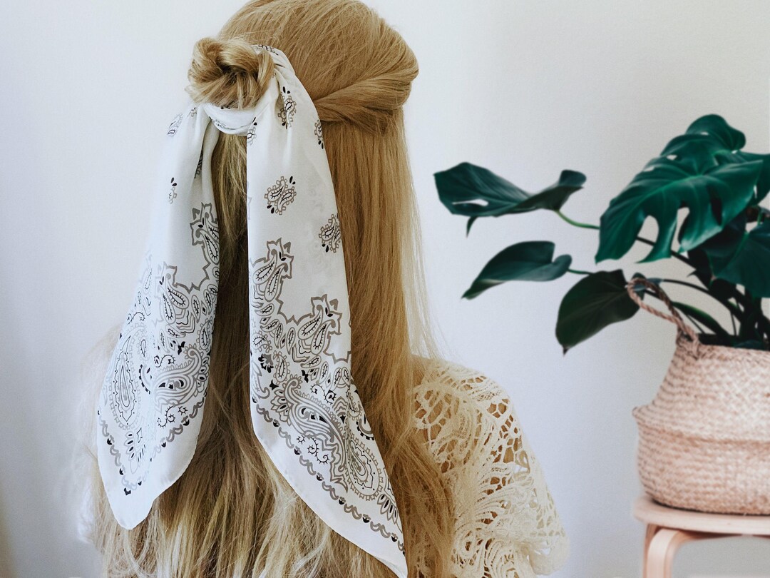 Silky Hair Scarf Ponytail Scarf Braided Scarf Headband Etsy