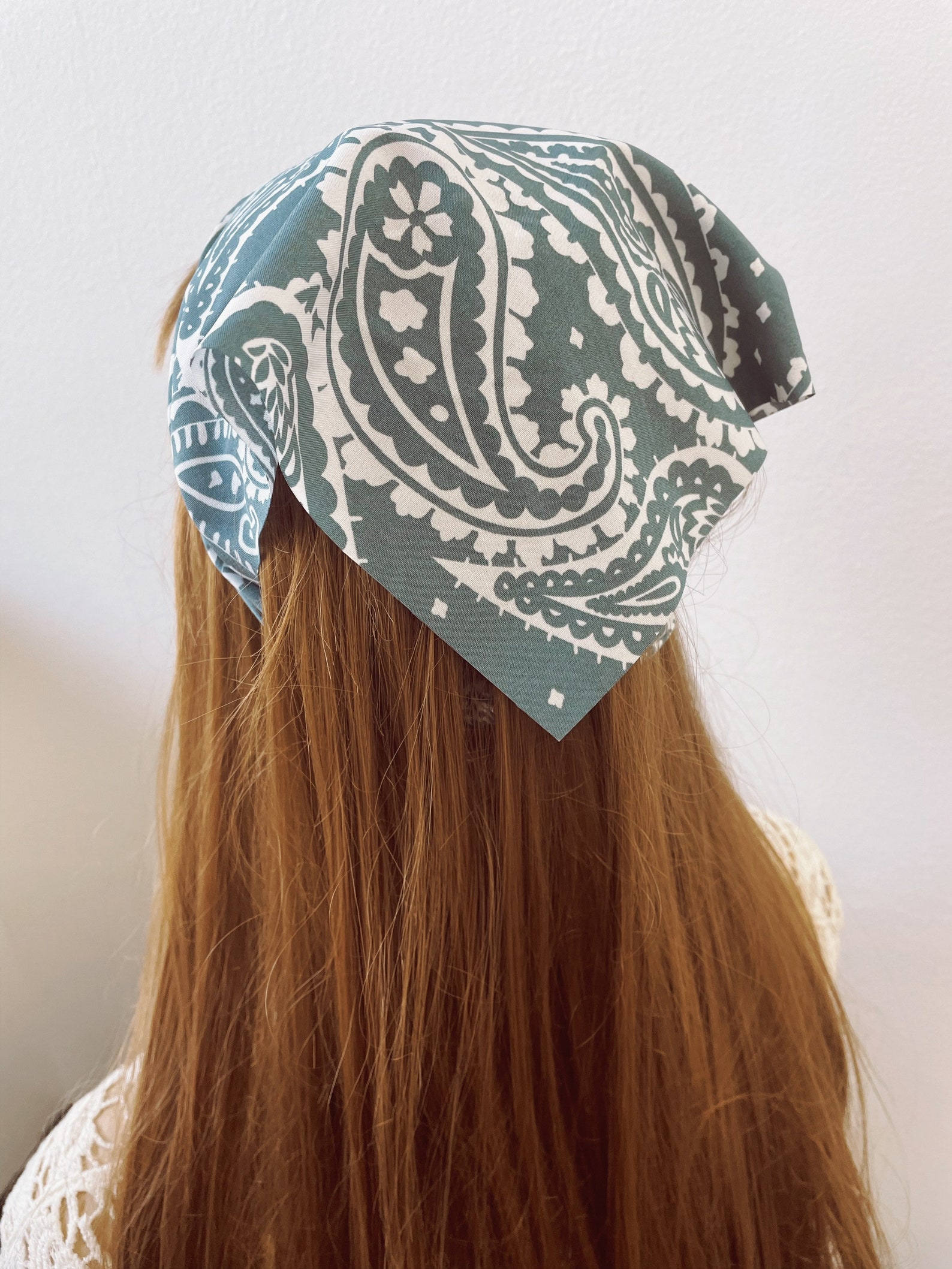 Triangle Head Scarf Wrap Elastic Headband Hair Bandana Etsy