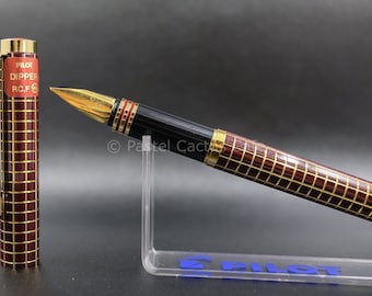 Pilot F "Dipper" Red Cisele F Nib Fountain Pen 1980s Vintage NOS Collectible