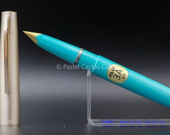 Pilot F "3A" Turquoise EF Nib Fountain Pen NOS Vintage 1970s Rare Collectible