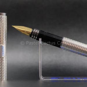 Caneta-tinteiro Pilot F &quot;Silver 15000&quot; M Nib, vintage dos anos 80, NOS, rara, colecionável
