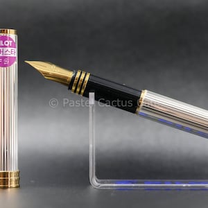 Caneta-tinteiro Pilot F &quot;Silver Star&quot; F Nib Vintage dos anos 1980 NOS Rara Colecionável