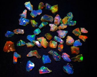 Welo Opal Fire Opal Rare Natural Ethiopian Opal Faceded Nuggets 6x8-10x15 MM Fire Opal Wholesale Opal Nuggets Lot