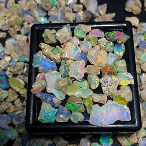 Natural Ethiopian Opal Rough Loose Gemstones Lot 100 Cts, Multi Fire Welo Opal Rough ,  White Opal Rough