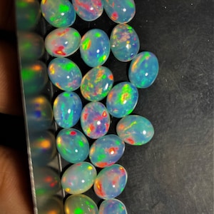 Opal AAAA cabochons Loose Gemstone Lot, Natural Opal, Ethiopian Opal, Welo Opal, Opal cabochons, AAAA opal, Natural Opal carbons for jewelry image 5