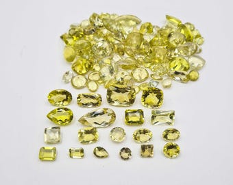 Natural Lemon Quartz Mix Shape Cut Loose Gemstone Lot 40-50 Pcs 6-12*16 MM 100 CT, Lemon Quartz Stone, Lemon Quartz Stone For Jewelry Making