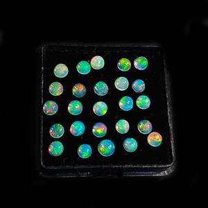AAA Quality Natural Ethiopian Opal Cabochon Round Loose Gemstone Lot 3 MM 100 Pcs , Multi Fire Welo Opal , Opal Round Cabochon , White Opal