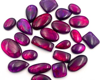 Lotto all'ingrosso di cabochon di labradorite sfusi, color viola, pietre preziose di labradorite