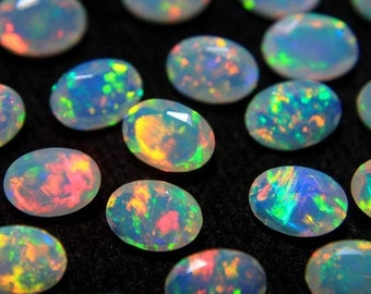 AAA Quality Opal Cut Loose Gemstone 5*7 MM 10 Pcs Lot~ Natural Opal cut Stone~ AAA quality opal~Ethiopian Opal~ Opal oval cut~ Opal Gemstone