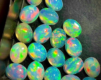 Opal AAAA cabochons Loose Gemstone Lot, Natural Opal, Ethiopian Opal, Welo Opal, Opal cabochons, AAAA opal, Natural Opal carbons for jewelry