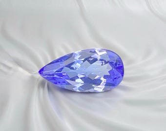Unheated Tanzanite, Pear Cut, Blue Greenish Gemstone, 1.23 Carat