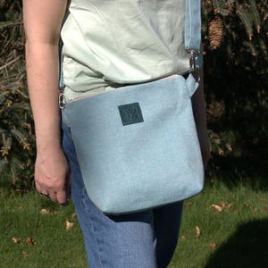 Blue Crossbody Bag for Women, Minimalist Everyday Shoulder Purse, Skyblue Handbag with Adjustable Strap, Lightweight Casual Travel Bag