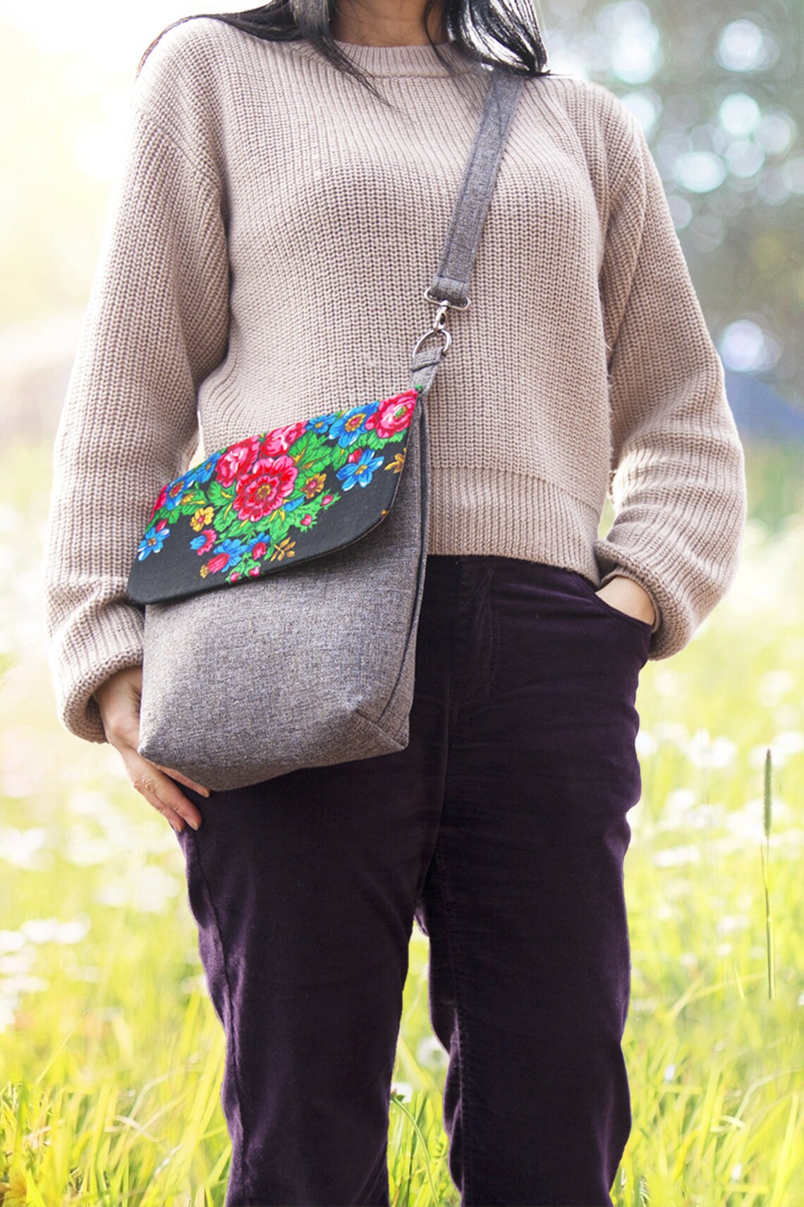 Unique Floral Crossbody Bag Hippie Crossbody Purse Sling Etsy