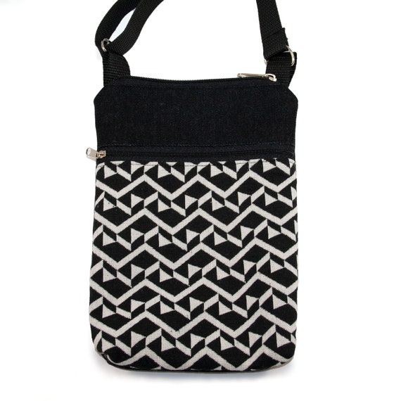 Black&white Crossbody Bag Cell Phone Pouch Bag Iphone Case Etsy