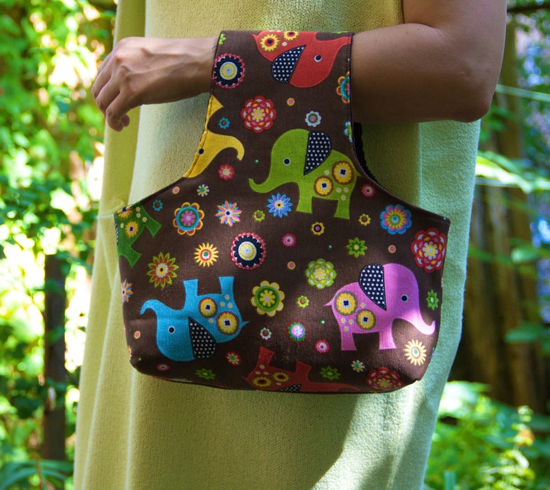 Project Bag Kit with Colorful Elephants Mother and Daughter Gift Idea Gift for KnitterCrochet Yarn Balls Storage Kit