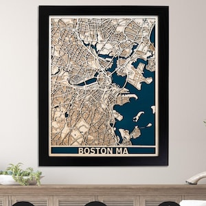 CUSTOM Laser Cut Map of Any City in the World | 3D Laser Cut Wood Map | Personalized Wood Wall Art | Anniversary Gift | Fathers Day Gift