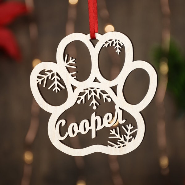 Personalized Pet Paw Ornament | Custom Dog Christmas Ornament | Pet Memorial Ornament | Animal 2023 Ornament