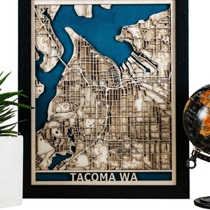 Custom City Map of any City in the World Personalized Laser Cut Wood Map 5th Anniversary Gift Wooden Map Custom Valentines Gift image 3