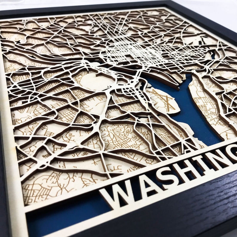 Custom City Map of any City in the World Personalized Laser Cut Wood Map 5th Anniversary Gift Wooden Map Custom Valentines Gift image 7