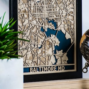 Custom City Map of any City in the World Personalized Laser Cut Wood Map 5th Anniversary Gift Wooden Map Custom Valentines Gift image 4