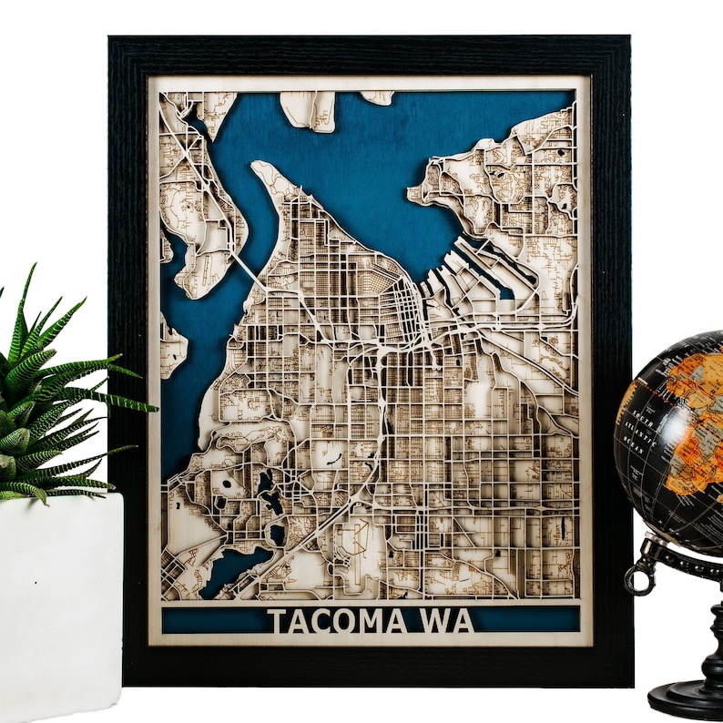 Custom City Map of any City in the World Personalized Laser Cut Wood Map 5th Anniversary Gift Wooden Map Custom Valentines Gift image 3