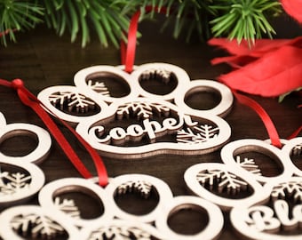 Personalized Pet Paw Ornament | Custom Dog Christmas Ornament | Animal 2025 Ornament