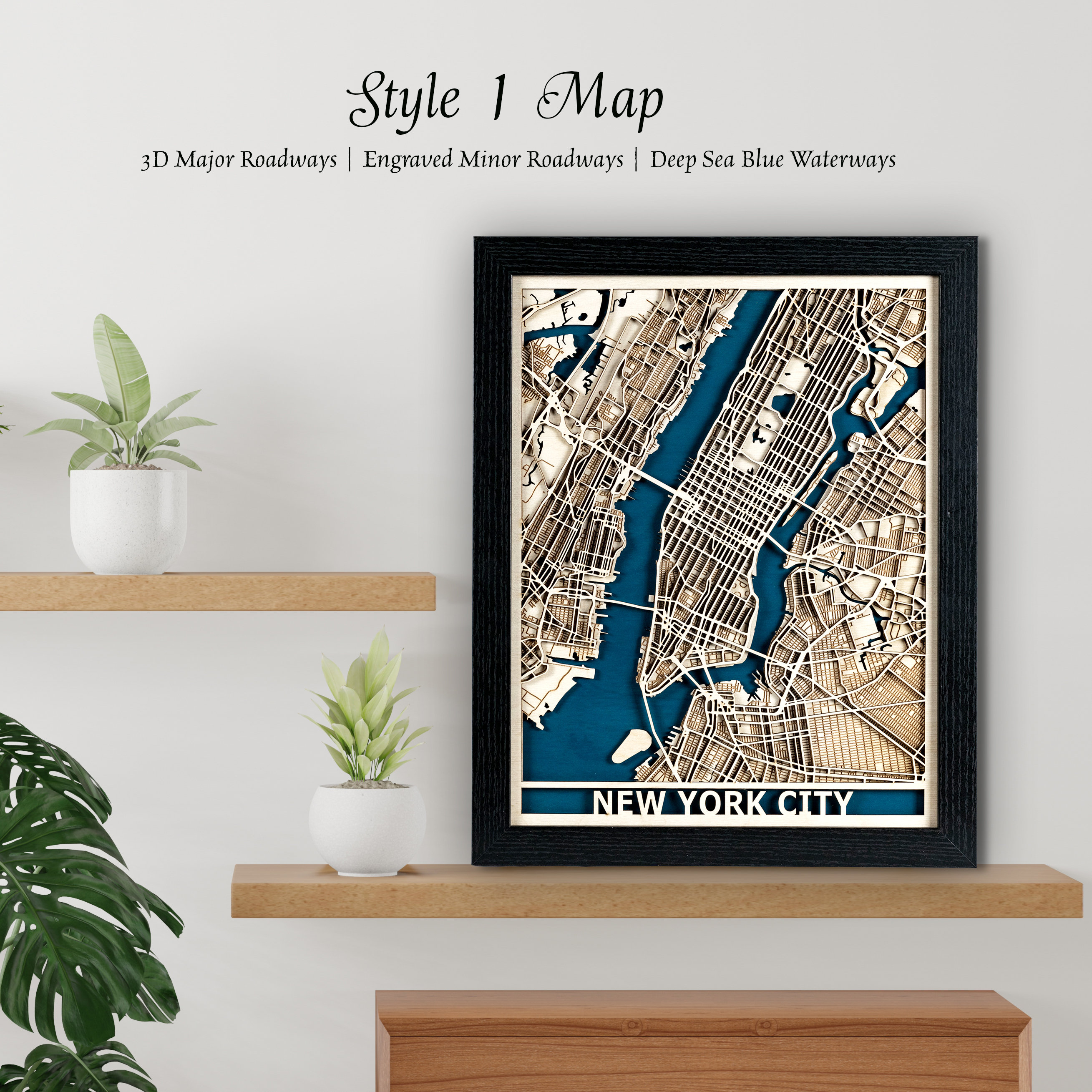 New York City Map Custom 3D NYC Wood Map NY Decor Made Etsy