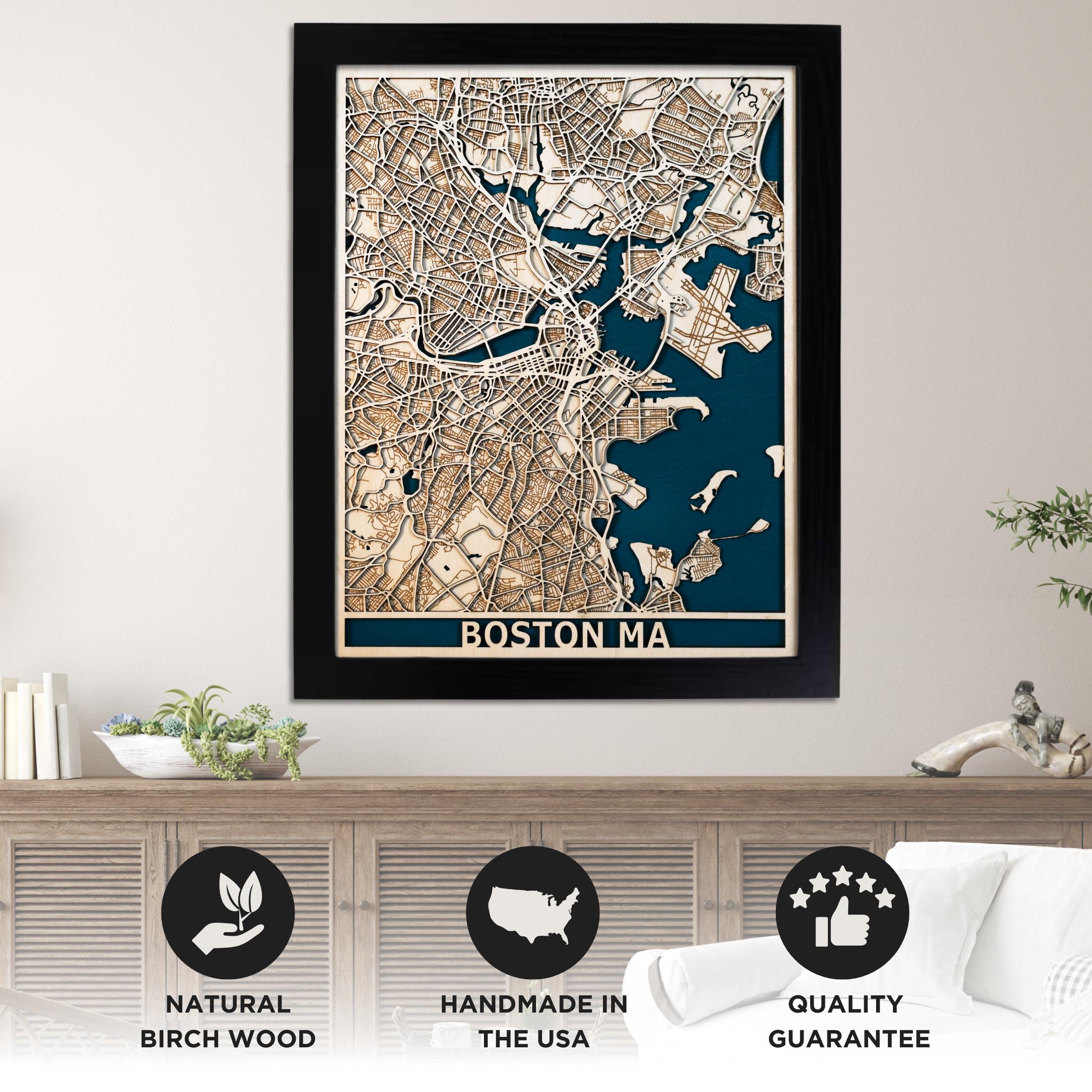 Custom City Map of any City in the World | Personalized Laser Cut Wood Map | 5th Anniversary Gift Wood Map | Custom Fathers Day Gift