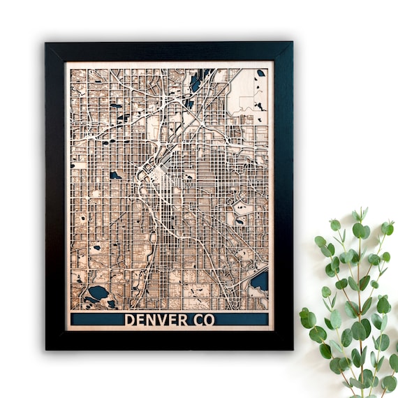 Denver Wood Map 3D Laser Cut Map Handmade in USA 3D Etsy