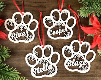 Personalized Dog Paw Ornament | Custom Pet Christmas Ornament | Animal 2023 Ornament