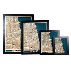 Chicago Laser Cut Map Custom Wood Art Handmade in USA 3D Chicago City Map Engraved 5th Anniversary Personalized Valentines Gift image 3