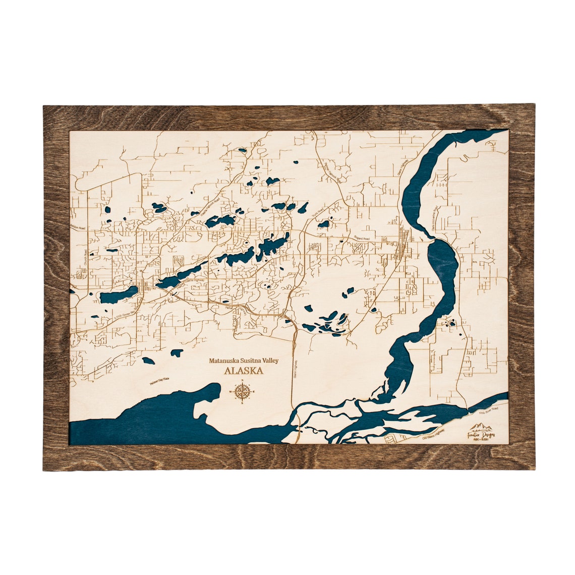 Palmer Wasilla Alaska Laser Cut Map Matanuska Susitna Valley Etsy