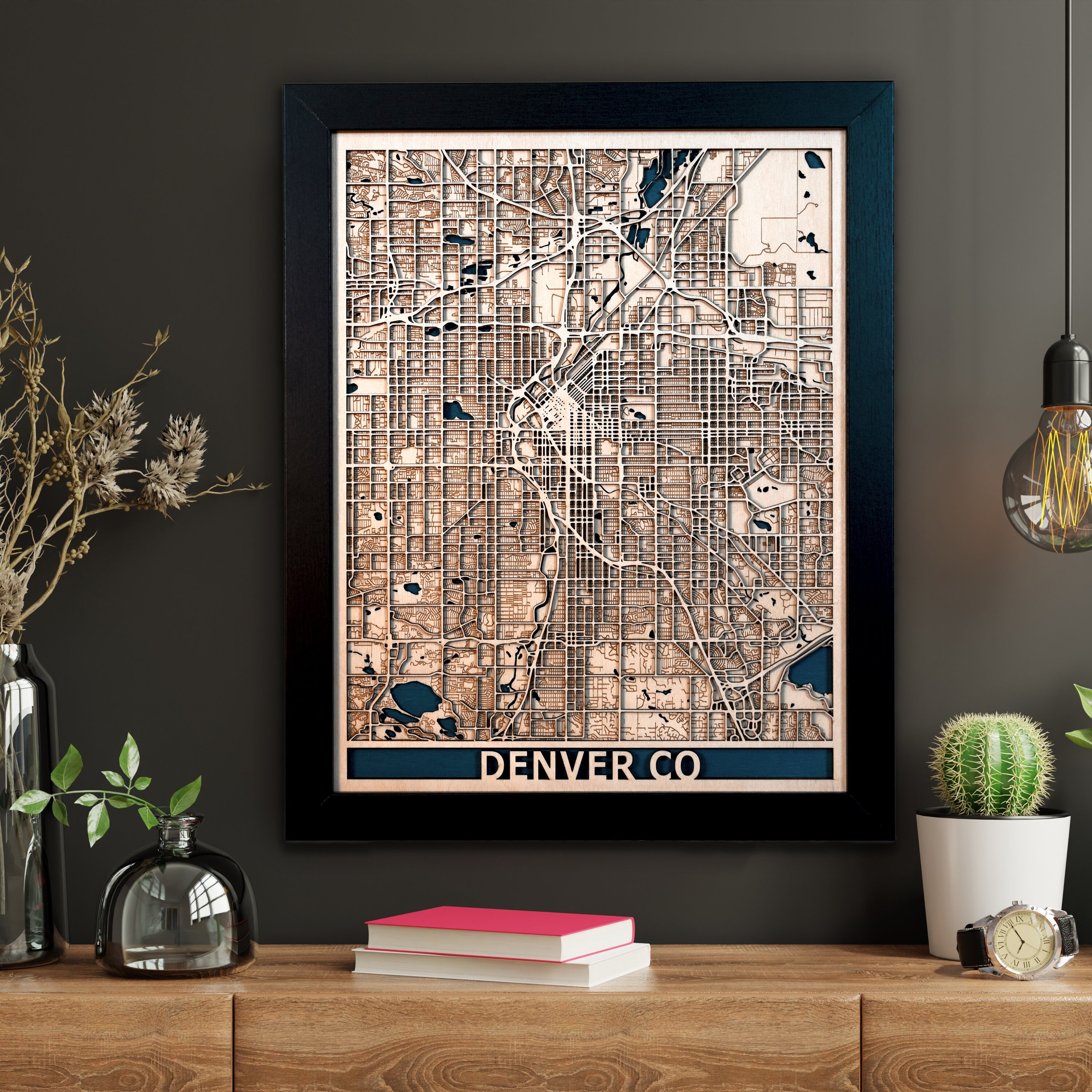 Denver Wood Map | 3D Laser Cut Map | Handmade in USA | 3D Denver ...