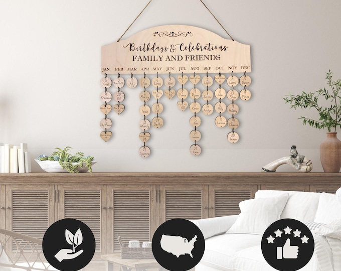 Family Calendar for Birthdays and Celebrations | Anniversary Wall Calendar | Christmas Gift 2026