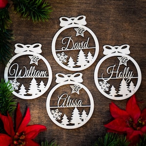 Personalized Christmas Ornaments | Laser Cut Wood Ornaments | Hand-Made in the USA | Custom Christmas Gift