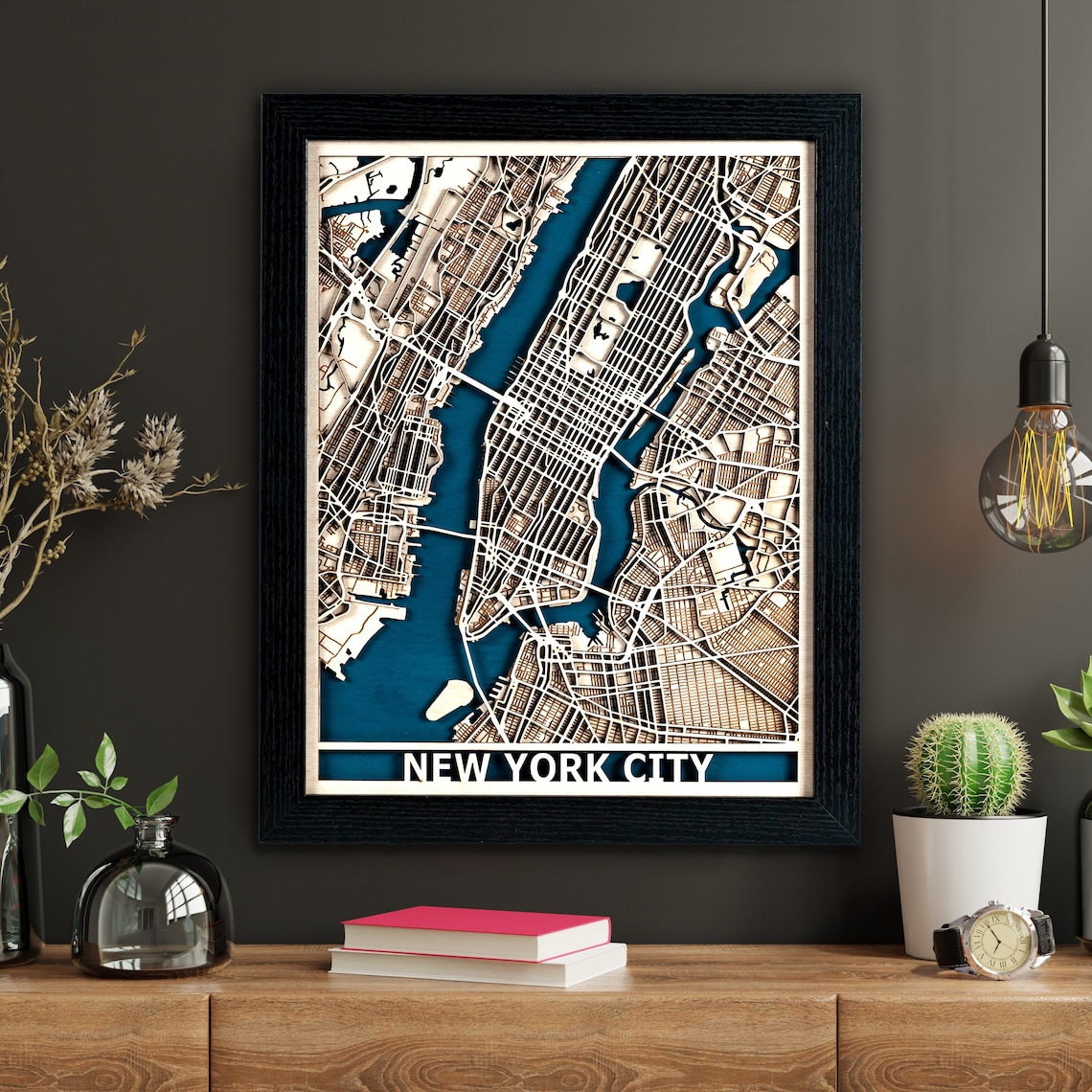 New York City Map Custom 3D NYC Wood Map NY Decor Made Etsy