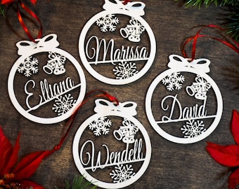 Personalized Christmas Ornaments | Laser Cut Wood Ornaments | Hand-Made in the USA | Custom Christmas Gift