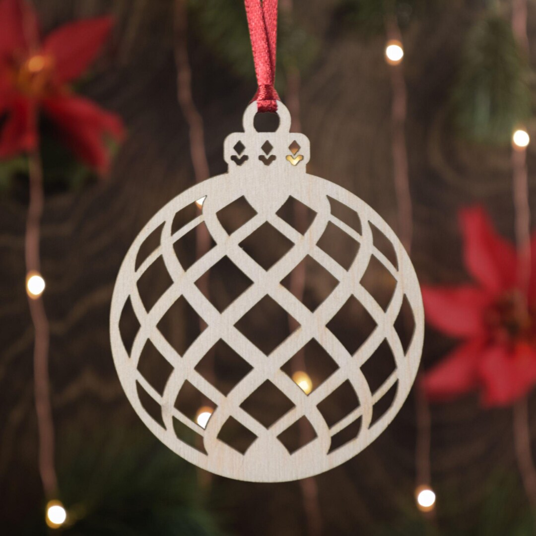 Birch Christmas Ornaments | Round Flat Artistic Ornament Baubles ...