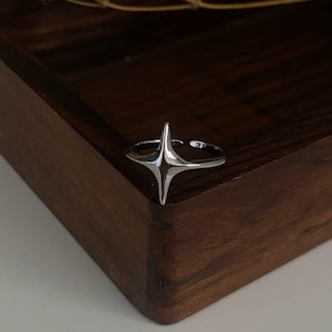 Minimalist Versatile Starlight Open Adjustable Silver Ring with Unique Personality