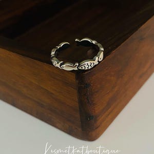 Cadeau voor haar S925 zilveren visring, verstelbare ring kleine vis, bandring zwemmen vis voor haar
