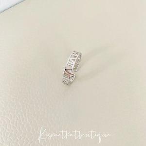 Silver Roman Numeral Ring, Adjustable Timeless Ring, Stackable Minimalist Ring , Dainty Birthday Gift For Her