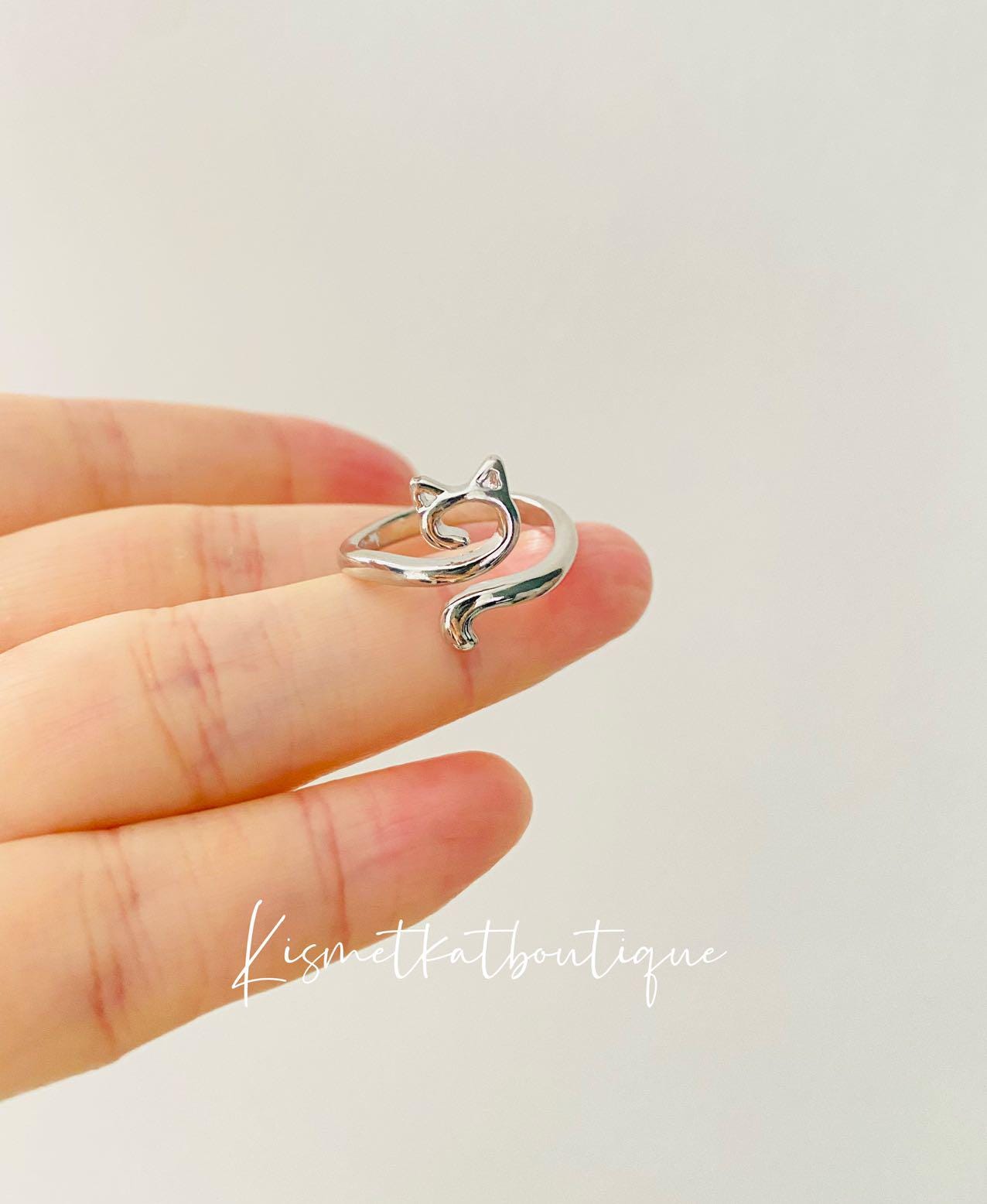 Wendalern Anello Di Gatto Per Le Donne Anello Aperto Regolabile A Forma Di Gattino Bella Cristallo Gatto Animale Anello Da Dito Gattino Animale Domestico Gioielli Regalo Per Gli Amanti Dei Gatti