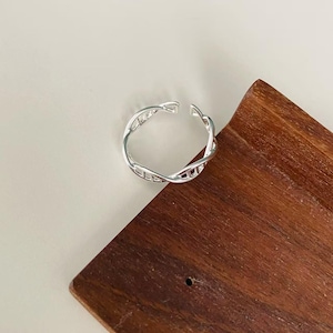 Unique DNA Design Adjustable Silver Ring-Science Gift image 4