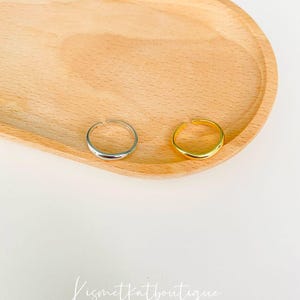 Adjustable Ripple Wave Ring - Stackable Simple Silver or Gold Ring-Gift for Her