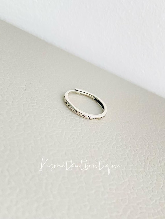 Minimalist Fish Pattern Ring: Unisex Adjustable Band