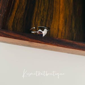 3D Love Heart Shape Adjustable Silver Ring for Her